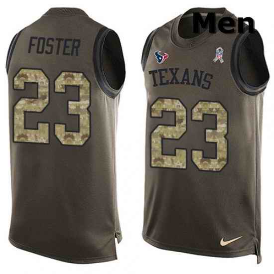 Men Nike Houston Texans 23 Arian Foster Limited Green Salute to Service Tank Top NFL Jersey